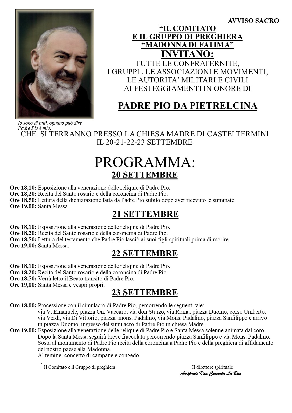 Manifesto 2022 Padre   Pio